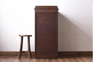 アンティーク家具　イギリスアンティーク　希少品　珍しい蛇腹シャッターが付いたレコードチェスト(収納棚、書類ケース、キャビネット、ミュージックキャビネット)