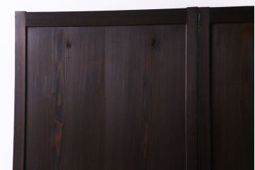 和製アンティーク　引手の意匠がおしゃれな明治期の帯戸(板戸、引き戸)2枚セット