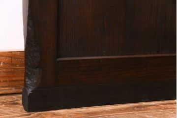 和製アンティーク　引手の意匠がおしゃれな明治期の帯戸(板戸、引き戸)2枚セット
