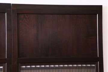 和製アンティーク　上品な和の雰囲気漂う組子入り帯戸(格子戸、引き戸)2枚セット(1)