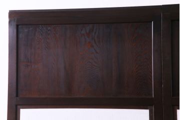 和製アンティーク　上品な和の雰囲気漂う組子入り帯戸(格子戸、引き戸)2枚セット(1)