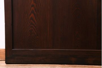 和製アンティーク　上品な和の雰囲気漂う組子入り帯戸(格子戸、引き戸)2枚セット(1)