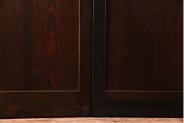 和製アンティーク　上品な和の雰囲気漂う組子入り帯戸(格子戸、引き戸)2枚セット(1)