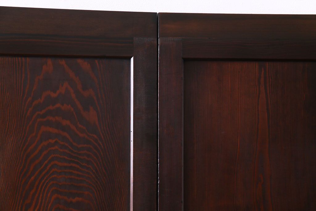 和製アンティーク　上品な和の雰囲気漂う組子入り帯戸(格子戸、引き戸)2枚セット(2)