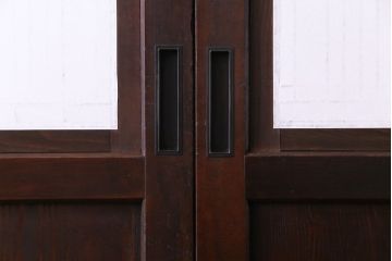 和製アンティーク　上品な和の雰囲気漂う組子入り帯戸(格子戸、引き戸)2枚セット(2)