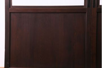 和製アンティーク　上品な和の雰囲気漂う組子入り帯戸(格子戸、引き戸)2枚セット(2)