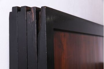 和製アンティーク　漆塗り　燻された風合いが味わい深い帯戸(板戸)4枚セット
