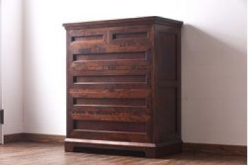 中古　九州民芸家具　シックでモダンな佇まいのチェスト(衣装箪笥、引き出し)
