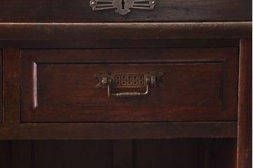 アンティーク家具　和製アンティーク　総ケヤキ!　特注最高級ロールトップデスク(片袖机)