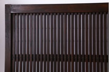 和製アンティーク　裏障子付き　花ガラスが上品な格子戸(ガラス帯戸、引き戸)4枚セット