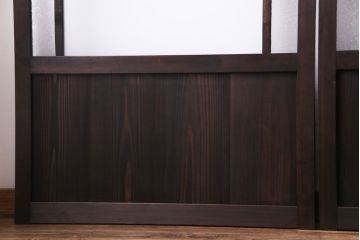 ラフジュ工房オリジナル　青い色ガラスがアクセントのシックな引き戸(建具、ガラス戸)4枚セット