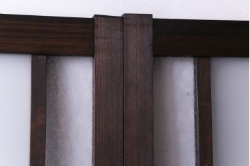 ラフジュ工房オリジナル　青い色ガラスがアクセントのシックな引き戸(建具、ガラス戸)4枚セット