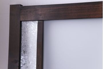 ラフジュ工房オリジナル　青い色ガラスがアクセントのシックな引き戸(建具、ガラス戸)4枚セット