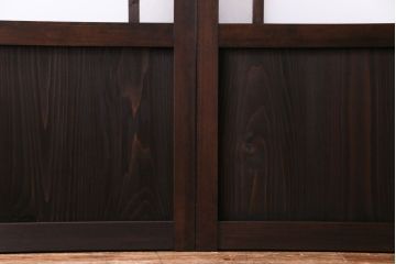ラフジュ工房オリジナル　青い色ガラスがアクセントのシックな引き戸(建具、ガラス戸)4枚セット