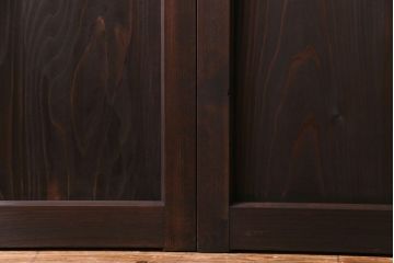 ラフジュ工房オリジナル　2色の色ガラスが目を引くレトロな引き戸(建具、ガラス戸)4枚セット