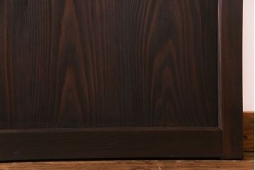 ラフジュ工房オリジナル　2色の色ガラスが目を引くレトロな引き戸(建具、ガラス戸)4枚セット