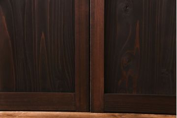 ラフジュ工房オリジナル　2色の色ガラスが目を引くレトロな引き戸(建具、ガラス戸)4枚セット