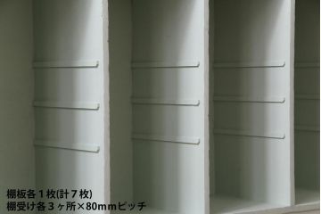 ペイント家具　リメイク品　レトロな雰囲気が可愛らしいロッカー・7列(収納棚、オープンラック、引き出し)(2)