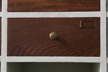 ペイント家具　リメイク品　レトロな雰囲気が可愛らしいロッカー・7列(収納棚、オープンラック、引き出し)(2)