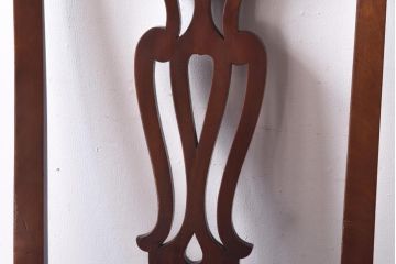 アンティーク家具　イギリスアンティーク　ウォールナット材　透かし彫りが上品なチェア(椅子、ダイニングチェア、ワークチェア)(2)