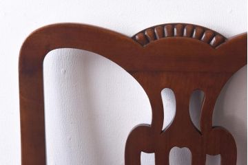 アンティーク家具　イギリスアンティーク　ウォールナット材　透かし彫りが上品なチェア(椅子、ダイニングチェア、ワークチェア)(3)