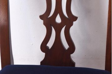 アンティーク家具　イギリスアンティーク　ウォールナット材　透かし彫りが上品なチェア(椅子、ダイニングチェア、ワークチェア)(3)