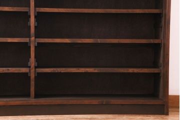 ラフジュオリジナル　明治期　ケヤキ材　古い建具を活かしたリメイクガラス戸棚(収納棚、食器棚)
