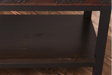 アンティーク家具　和製アンティーク　棚付き!蝶覆輪金具が目を惹く時代箪笥サイドボード(サイドチェスト、引き出し)