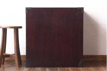 アンティーク家具　和製アンティーク　総桐材　松竹梅・鳥図　職人の技が生きる上手物の庄内小箪笥(小引き出し、引き出し、桐箪笥、桐たんす)