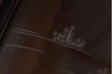 アンティーク雑貨　和製アンティーク　鯉の図　和の雰囲気漂う漆塗りのお膳(お盆、トレー)2枚セット