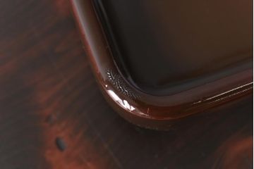 アンティーク雑貨　和製アンティーク　鯉の図　和の雰囲気漂う漆塗りのお膳(お盆、トレー)2枚セット