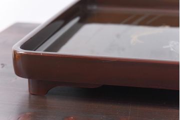 アンティーク雑貨　和製アンティーク　鯉の図　和の雰囲気漂う漆塗りのお膳(お盆、トレー)2枚セット