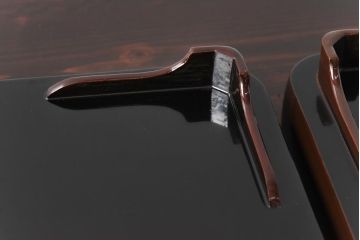 アンティーク雑貨　和製アンティーク　鯉の図　和の雰囲気漂う漆塗りのお膳(お盆、トレー)2枚セット