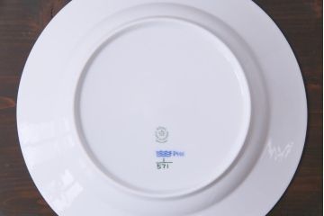 中古　ROYAL COPENHAGEN(ロイヤルコペンハーゲン)　ブルーフルーテッド　ハーフレース　プレート2枚セット(皿、洋食器)(定価約4万3千円)
