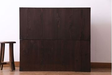 アンティーク家具　和製アンティーク　大正昭和初期　前面栗材　味わいと品格を兼ね備えた重ね米沢箪笥(衣装箪笥、ローボード)