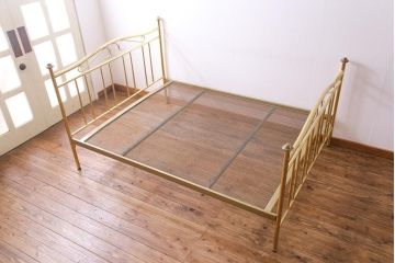 アンティーク家具　フランスアンティーク　真鍮メッキ　高級感溢れるベッドフレーム
