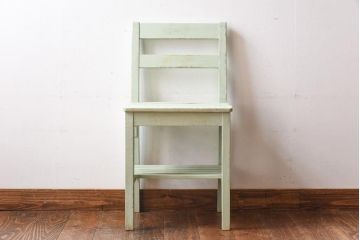 ペイント家具　棚付き　ナチュラルスタイルにぴったりなチェア(キッズチェア、椅子)(1)