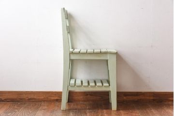 ペイント家具　棚付き　ナチュラルスタイルにぴったりなチェア(キッズチェア、椅子)(1)