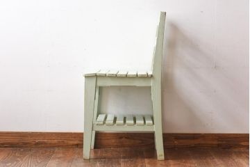 ペイント家具　棚付き　ナチュラルスタイルにぴったりなチェア(キッズチェア、椅子)(1)