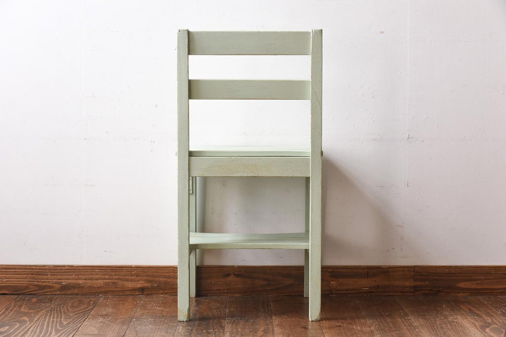 ペイント家具　棚付き　ナチュラルスタイルにぴったりなチェア(キッズチェア、椅子)(1)