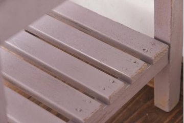 ペイント家具　棚付き　ナチュラルスタイルにぴったりなチェア(キッズチェア、椅子、イス、板座チェア)(R-031056)(2)