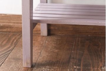 ペイント家具　棚付き　ナチュラルスタイルにぴったりなチェア(キッズチェア、椅子、イス、板座チェア)(R-031056)(2)