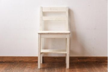 ペイント家具　棚付き　ナチュラルスタイルにぴったりなチェア(キッズチェア、椅子)(3)
