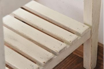 ペイント家具　棚付き　ナチュラルスタイルにぴったりなチェア(キッズチェア、椅子)(3)