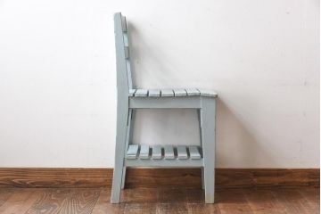 ペイント家具　棚付き　ナチュラルスタイルにぴったりなチェア(キッズチェア、椅子)