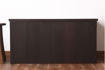 アンティーク家具　和製アンティーク　天板リメイク　総桐材　味わい深い風合いのタンスローボード(リビングボード、引き出し)
