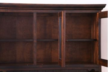 中古　松本民芸家具　シックな雰囲気が魅力的なC型食器棚(飾り棚、収納棚、キャビネット)(定価約66万円)(1)