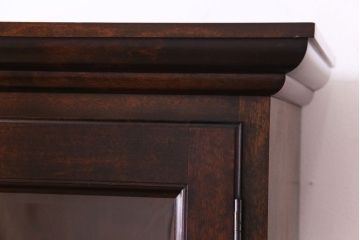 中古　松本民芸家具　シックな雰囲気が魅力的なC型食器棚(飾り棚、収納棚、キャビネット)(定価約66万円)(1)