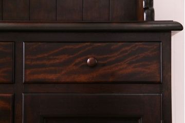 中古　松本民芸家具　シックな雰囲気が魅力的なC型食器棚(飾り棚、収納棚、キャビネット)(定価約66万円)(1)