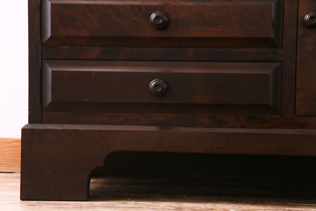 中古　北海道民芸家具　落ち着いた佇まいがお洒落なライティングビューロー(机、収納棚)(定価約50万円)